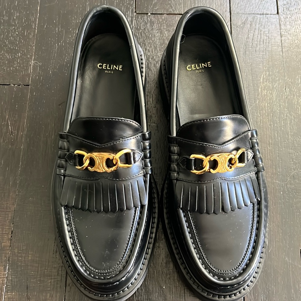 Gently worn authentic Celine Margaret Black Loafers